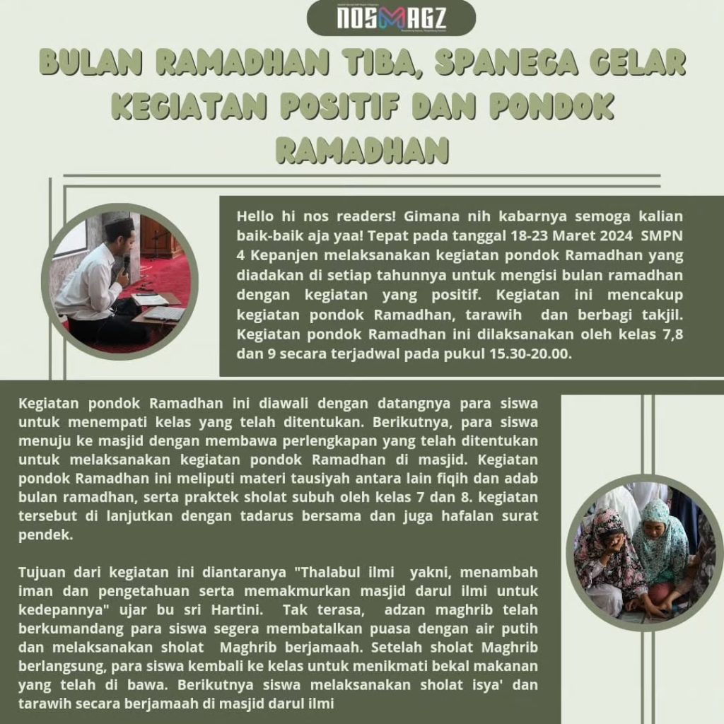 SPANEGA GELAR KEGIATAN POSITIF DAN PONDOK RAMADHAN
